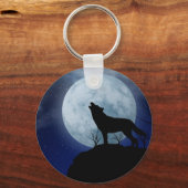 Full Moon Wolf Sleutelhanger (Voorkant)