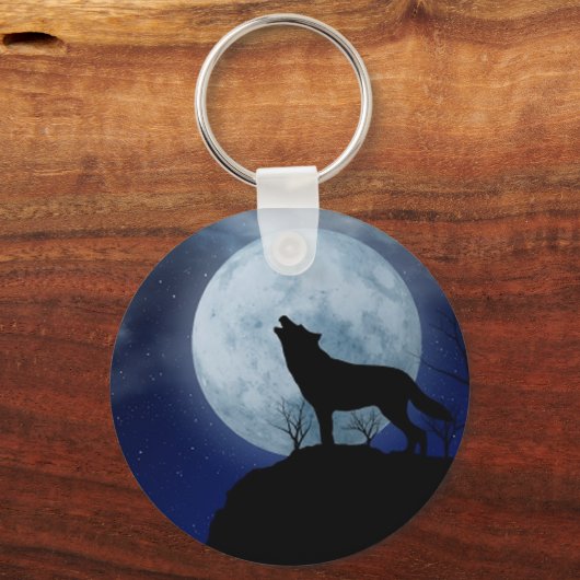 Full Moon Wolf Sleutelhanger (Voorkant)