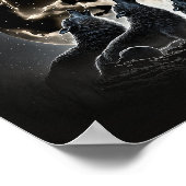 Full Moon Wolves Howling Poster (Hoek)