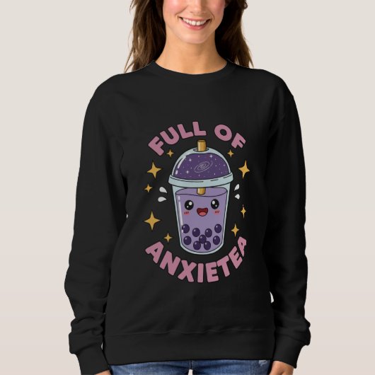Full of Anxietea Funny Cute Kawaii Pastel Goth Trui (Voorkant)