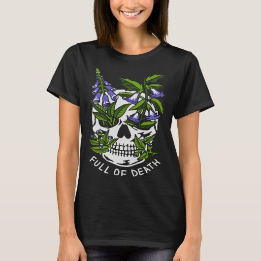 Full Of Death Skull Botanical T-shirt (Voorkant)