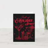 Full Of Holiday Srit Christmas Drinking Retro Tail Kaart (Voorkant)