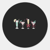 Full Of Holiday Srit Christmas Drinks Martini Tail Ronde Sticker (Voorkant)