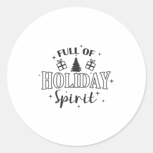 Full Of Holiday Srit Christmas Holiday  Ronde Sticker (Voorkant)