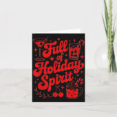 Full Of Holiday Srit Funny Christmas Drinking Retr Kaart (Voorkant)