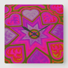 'Full of Love' Wall Clock Vierkante Klok