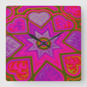 'Full of Love' Wall Clock Vierkante Klok