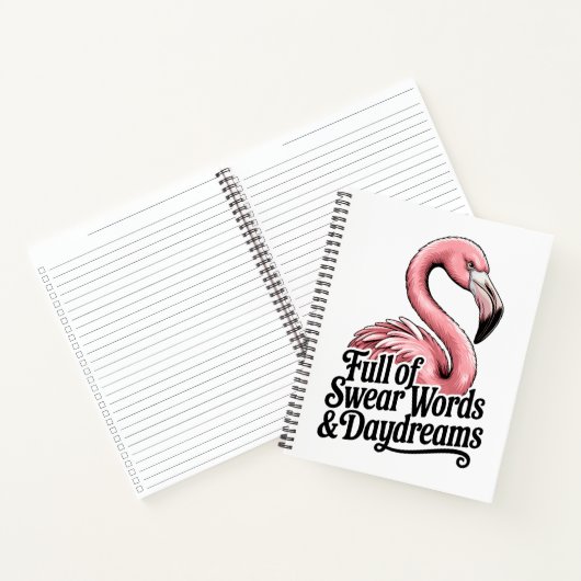 Full of Swear Words and Daydreams Funny Flamingo Notitieboek (Binnen)