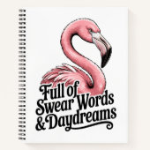 Full of Swear Words and Daydreams Funny Flamingo Notitieboek (Voorkant)