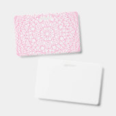 Full Pattern Neon Pink ID Badge – Customizable (Voor- en achterkant)
