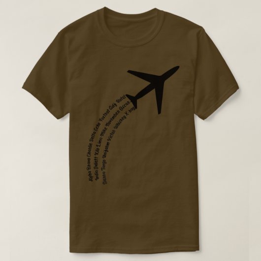 Full Phonetic AlphabetCute Plane Letters T-shirt P (Design voorkant)
