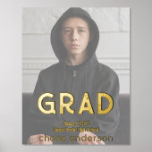 Full Photo Afstudeerder Grunge Typografie Folie Afdrukken (Voorkant)