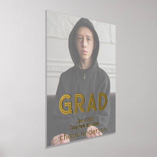 Full Photo Afstudeerder Grunge Typografie Folie Afdrukken (Laagn)