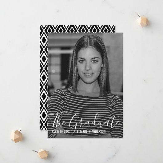 Full Photo Afstuderen Announcement Card Aankondiging (Voorkant / Achterkant in situ)