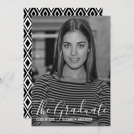 Full Photo Afstuderen Announcement Card Aankondiging (Voorkant / Achterkant)