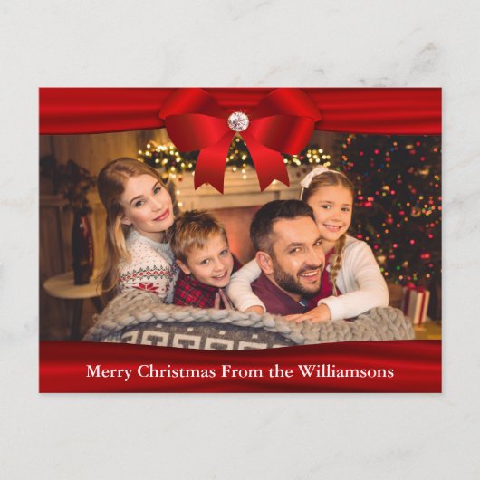 Full Photo Briefkaart Red Ribbon Diamond Jouw teks (Voorkant)