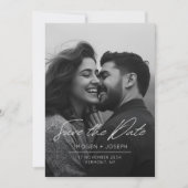 Full Photo Chic Flat Wedding Save The Date Card (Voorkant)