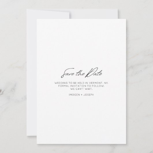 Full Photo Chic Flat Wedding Save The Date Card (Achterkant)