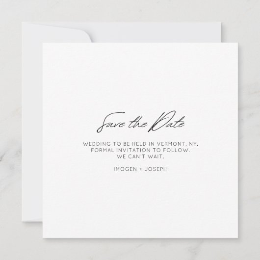 Full Photo Chic Flat Wedding Save The Date Card (Achterkant)