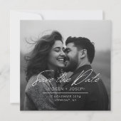 Full Photo Chic Flat Wedding Save The Date Card (Voorkant)