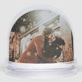 Full Photo Custom Christmas Greetings Elegant Sneeuwbol (Voorkant)