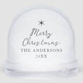 Full Photo Custom Christmas Greetings Elegant Sneeuwbol (Achterkant)