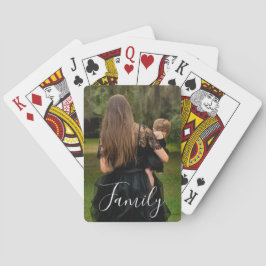 Full Photo Custom Script Family Text Pokerkaarten