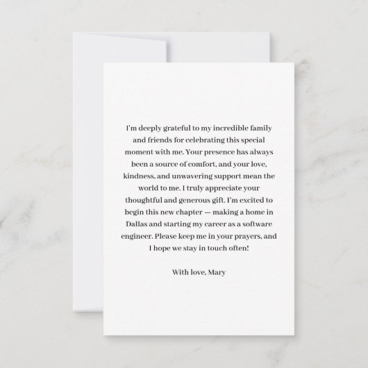 Full photo High School Graduation Bedankkaart (Achterkant)