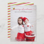 Full Photo Merry KerstHolly en Berries Feestdagenkaart (Voorkant / Achterkant)