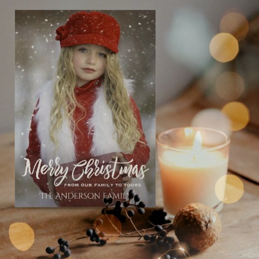 Full Photo Merry Kerstmis, Argyle Feestdagenkaart