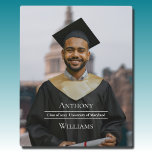 Full Photo Minimalist Graduation Keepsake  Fotoplaat<br><div class="desc">Create a special graduation keepsake plaque with easel,  using your own text and photo. Features a minimalist design of a favorite photo of your own with overlaid off-white text that allows the photo to shine.  Your choice of several sizes. Photo credit Pexels.com image by Olia Danilevich</div>