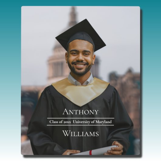 Full Photo Minimalist Graduation Keepsake  Fotoplaat