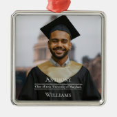 Full Photo Minimalist Graduation Metalen Ornament (Voorkant)