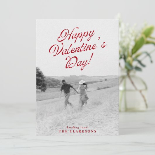 Full Photo Modern Valentine’s Day Card Kaart (Staand voorkant)