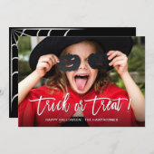 Full Photo Trick or treat Happy Halloween Feestdagenkaart (Voorkant / Achterkant)