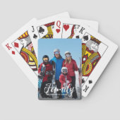 Full Photo Vertical Custom White Script Family Pokerkaarten (Achterkant)