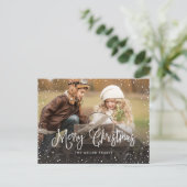 Full-Photo voor kerstsneeuwscript Feestdagenkaart (Staand voorkant)