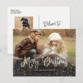 Full-Photo voor kerstsneeuwscript Feestdagenkaart (Voorkant / Achterkant)