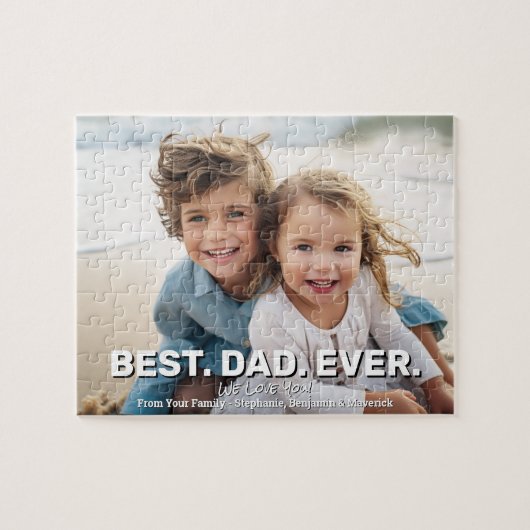Full Photo with Best Dad Ever - Whimsical Greeting Legpuzzel (Horizontaal)