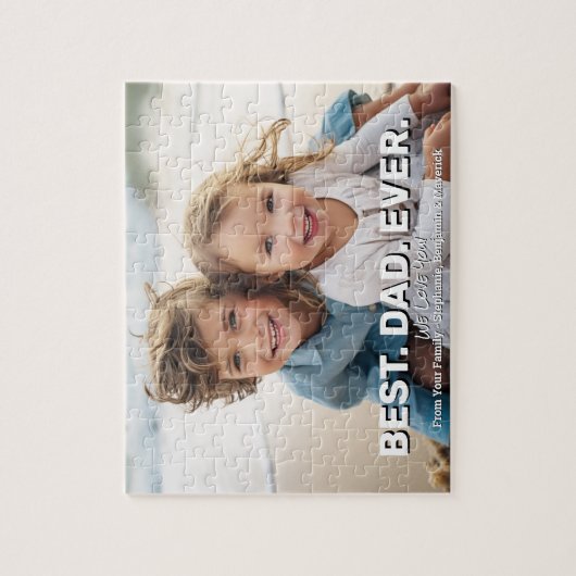 Full Photo with Best Dad Ever - Whimsical Greeting Legpuzzel (Verticaal)