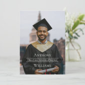 Full PhotoMinimalist Graduation Announcement Kaart (Staand voorkant)