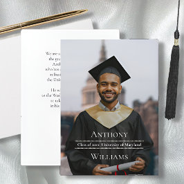 Full PhotoMinimalist Graduation Announcement Kaart