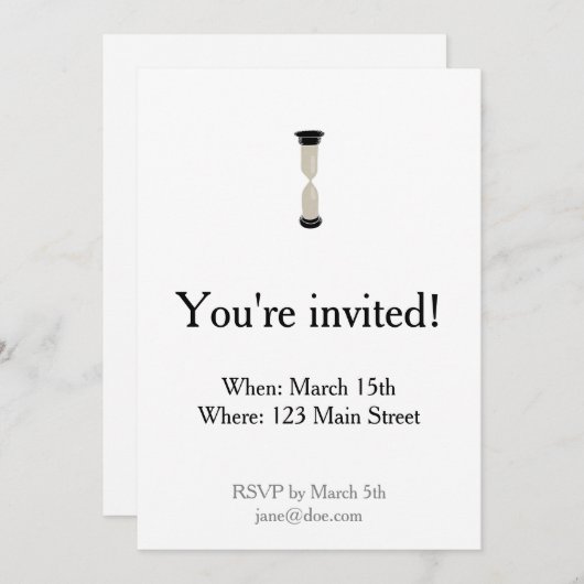 Full Sand Hourglass - Creëer uw eigen onderschrift Kaart (Voorkant / Achterkant)
