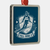 Full Send Universiteit Skiën Metalen Ornament (Rechts)