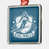 Full Send Universiteit Skiën Metalen Ornament (Links)