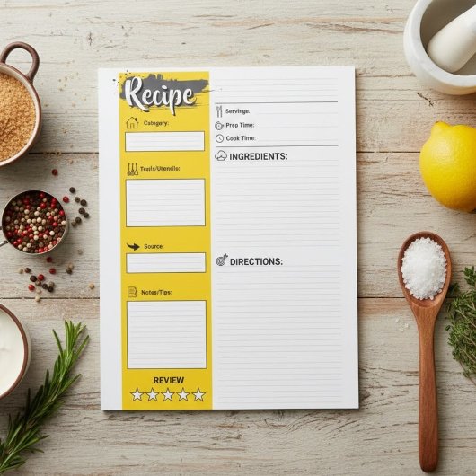 Full Size Cooking Papers | Blank Recipe Pages  Notitieblok