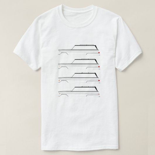 Full-size Jeep Wagoneer Geschiedenis in Silhouette T-shirt (Design voorkant)