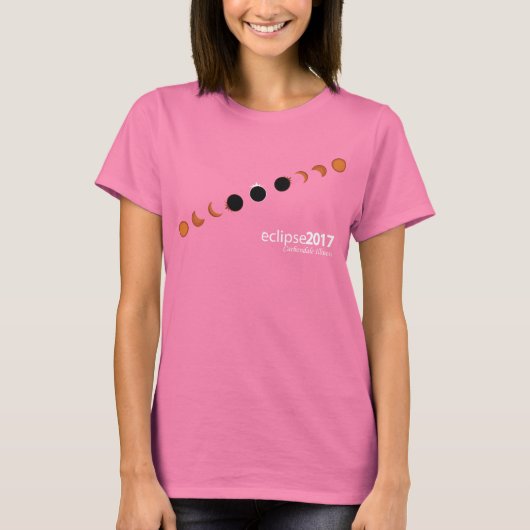 Full Solar Eclipse Carobligale Illinois T-shirt (Voorkant)