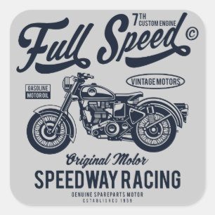 Full Speed Speedway Racing Vierkante Sticker