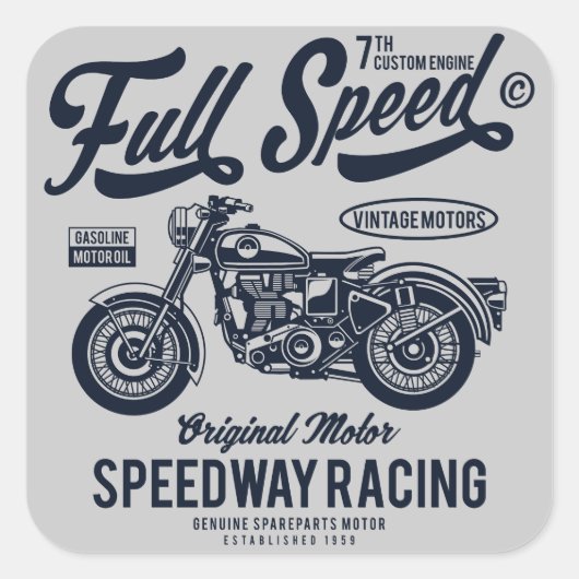 Full Speed Speedway Racing Vierkante Sticker (Voorkant)